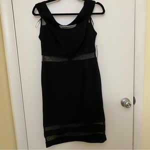 NY&C Mesh Panel Off Shoulder Mini Dress, Black Size Small NWT